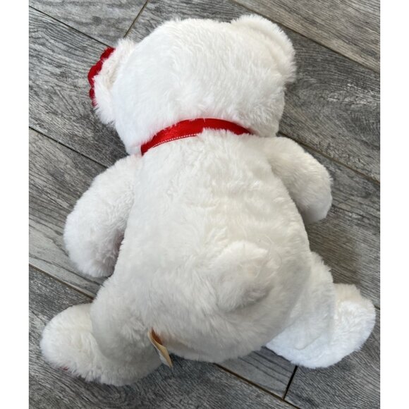 Teddy‎ Bear Plush Red Roses Bow 14" Valentine Love Way to Celebrate White NWT - Picture 5 of 12